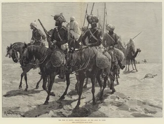 La guerra in Egitto, cavalleria indiana sulla strada per il Cairo